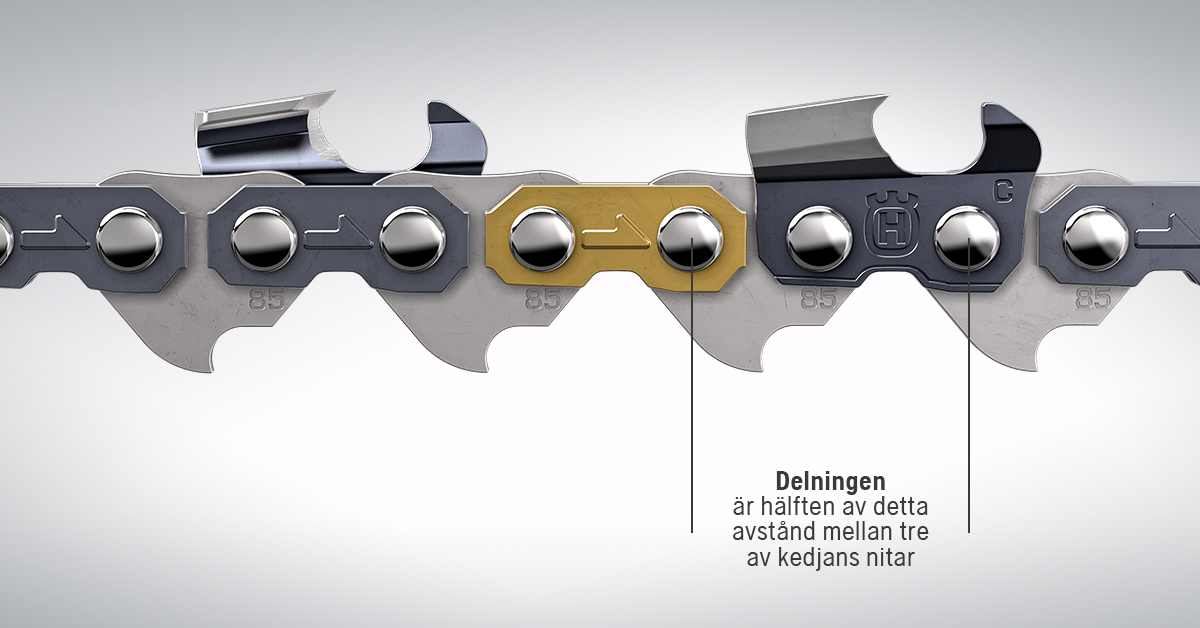 Kedja till motorsåg delning
Välj rätt kedja till motorsåg